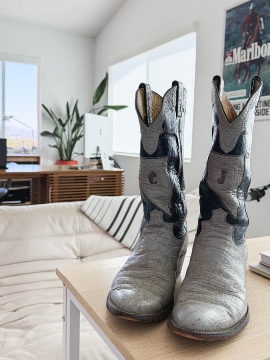 True Vintage 70\'s Justin Leather Custom Western Cowboy Boots USA